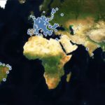 Karte Handelsnetzwerk weltweit