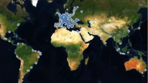 Karte Handelsnetzwerk weltweit