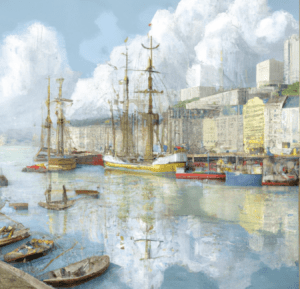 AI Bild vom Hafen in Rouen im 18 Jahrhundert (Bild Dall-E)